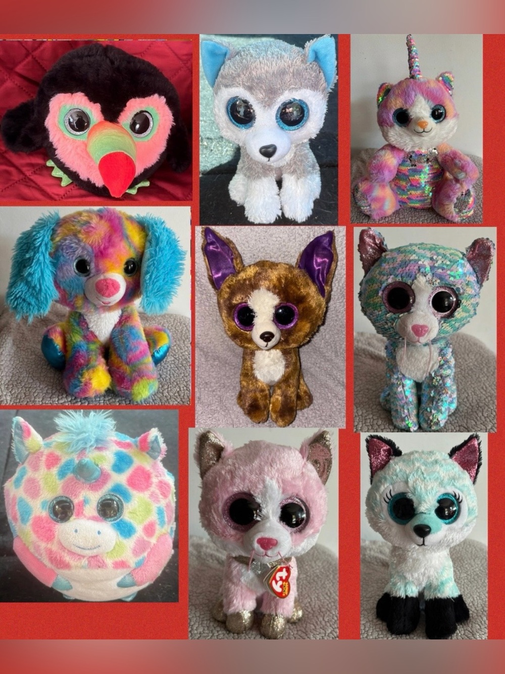 ( Ty Beanie lot )Boos Assorted Plush Bundle - Multicolor & Pastel Variety